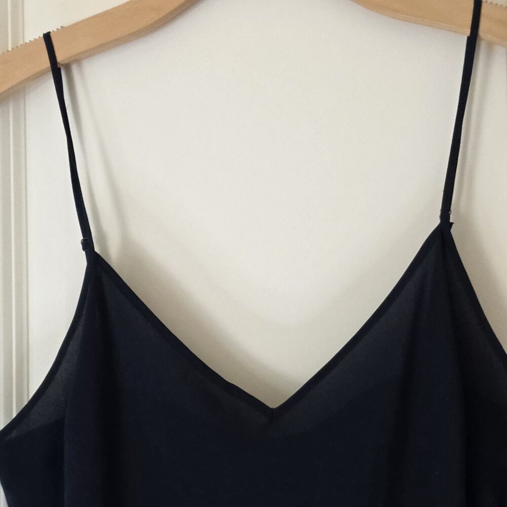 Polo Ralph Lauren Navy Midi Slip Dress Womens 14 Satin Minimal Elegant Evening - Picture 3 of 10